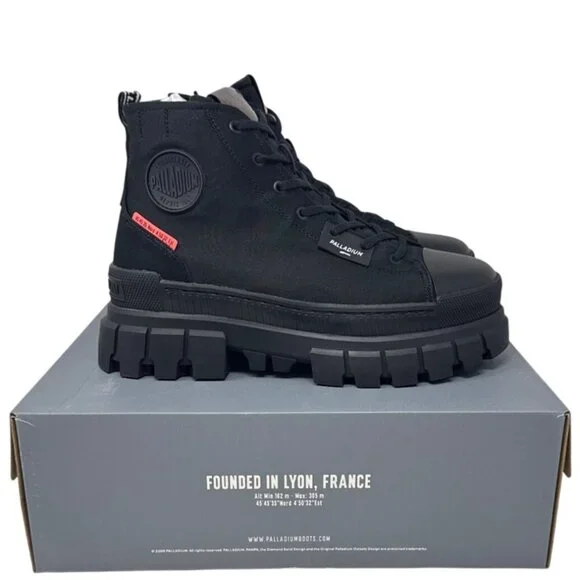 Palladium Women's Revolt Hi TX Boots Size 10 Medium 97242-010-M Black/Black Rugg - Picture 4 of 13